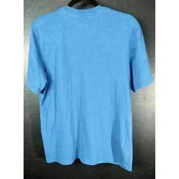 Nike Mens T-Shirt Blue On Blue Nike Spelled Out Swoosh Dri-Fit Cotton Medium - Picture 3 of 4